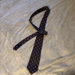 CHRISTIAN DIOR MENS TIE black with navy and red accents